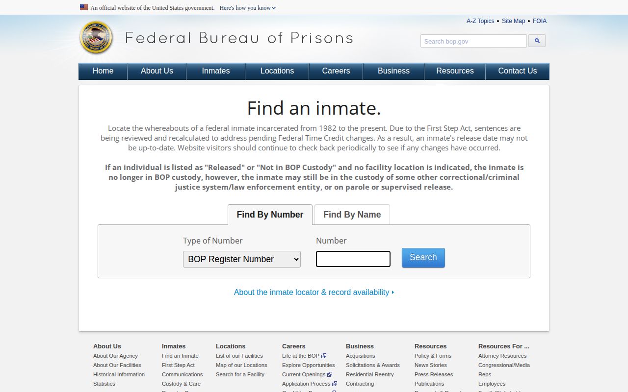 Stevens County record search federal custody locator reference